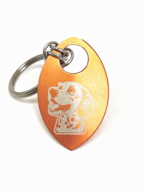 Šupina s dalmatinem - přívěsek na klíče - Barva: Oranžová